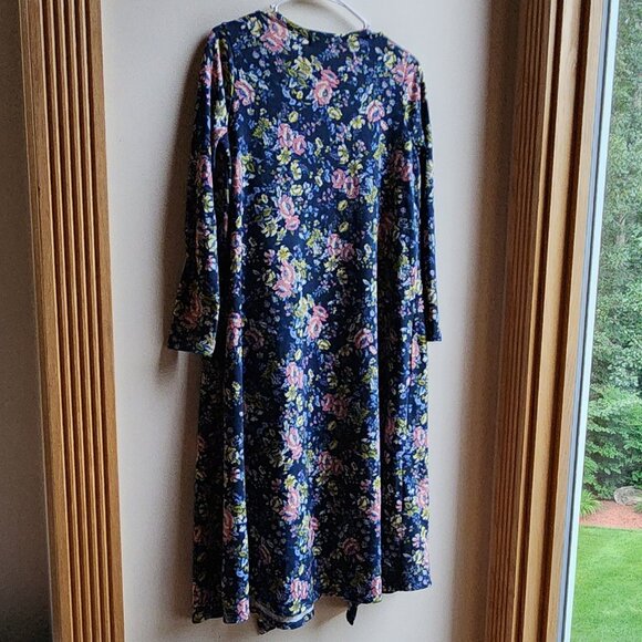 LuLaRoe Floral Long Open Cardigan Jersey Size Small - Picture 10 of 14